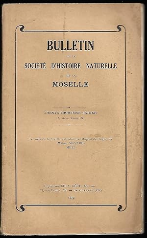 Géologie du pays de SIERCK - Bulletin de la Société d'Histoire Naturelle de la Moselle - trente-t...