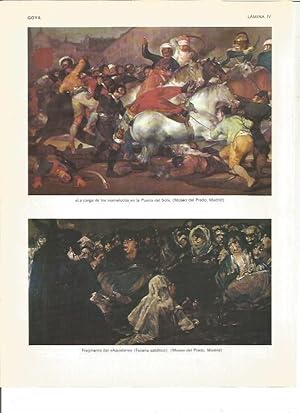 Imagen del vendedor de LAMINA V00532: La Carga de los Mamelucos en la Puerta del Sol y Fragmento del Aquelarre por Goya a la venta por EL BOLETIN