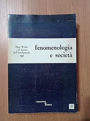 Fenomenologia e società