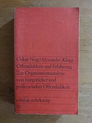 Bild des Verkufers fr ffentlichkeit und Erfahrung - Zur Organisationsanalyse von brgerlicher und proletarischer ffentlichkeit zum Verkauf von Antiquariat Birgit Gerl