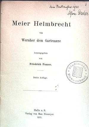 Seller image for Meier Helmbrecht. Altdeutsche Textbibliothek. for sale by books4less (Versandantiquariat Petra Gros GmbH & Co. KG)