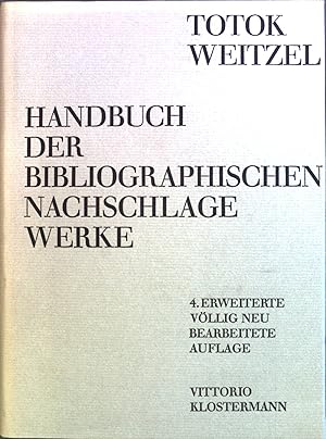 Bild des Verkufers fr Handbuch der bibliographischen Nachschlagewerke zum Verkauf von books4less (Versandantiquariat Petra Gros GmbH & Co. KG)