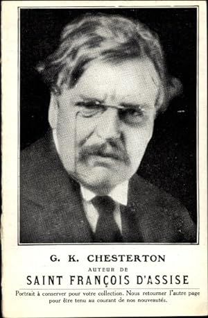 Imagen del vendedor de Ansichtskarte / Postkarte Schriftsteller G.K. Chesterton, Saint Francois D'Assise a la venta por akpool GmbH