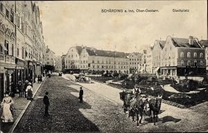 Ansichtskarte / Postkarte Schärding am Inn Oberösterreich, Stadtplatz