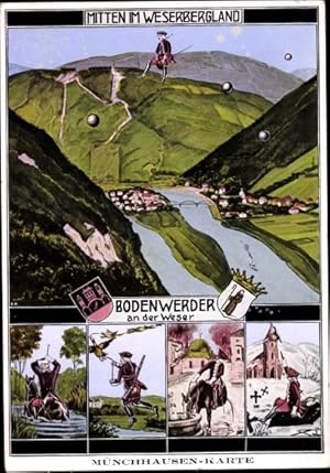 Seller image for Knstler Ansichtskarte / Postkarte Bodenwerder an der Weser, Baron von Mnchhausen for sale by akpool GmbH