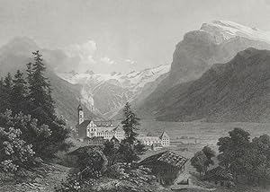 Seller image for Engelberg, Klosteransicht , Engelberg. - Klosteransicht. - "Engelberg". for sale by Graphikantiquariat Koenitz