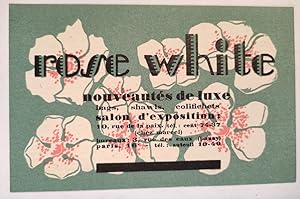 Rose White. Nouveautés de luxe. Bags, Shawls, colifichets. Salon d'exposition, 10 rue de la Paix.