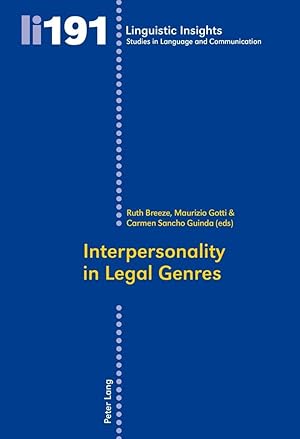 Image du vendeur pour Interpersonality in Legal Genres mis en vente par moluna