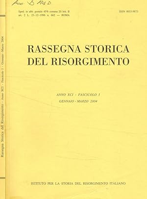 Bild des Verkufers fr Rassegna storica del risorgimento anno XCI, fasc.1, 2004 zum Verkauf von Biblioteca di Babele