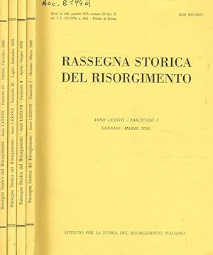 Bild des Verkufers fr Rassegna storica del risorgimento. Anno LXXXVII, 2000 zum Verkauf von Biblioteca di Babele