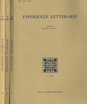 Bild des Verkufers fr Esperienze letterarie anno V, fasc.I, II, IV, 1980 zum Verkauf von Biblioteca di Babele