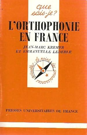 Image du vendeur pour L'orthophonie en France - Emmanuelle Lederle mis en vente par Book Hmisphres