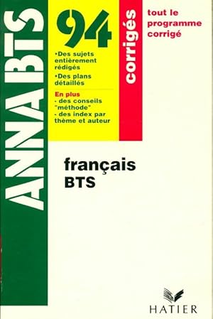 Image du vendeur pour AnnaBTS 94 Fran?ais corrig?s - Annick Brillant mis en vente par Book Hmisphres