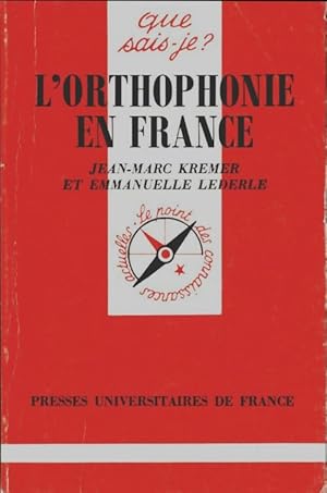 Image du vendeur pour L'orthophonie en France - Emmanuelle Lederle mis en vente par Book Hmisphres