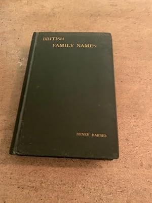 Seller image for British Family Names for sale by Tim Arlott Books