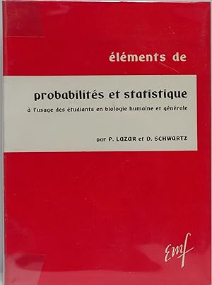 Bild des Verkufers fr lments de probabilits et statistique zum Verkauf von Fortuna Books