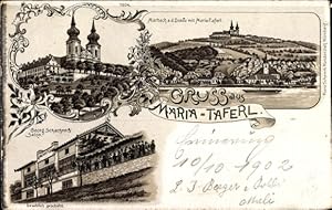 Litho Maria Taferl in Niederösterreich, Georg Schachners Salon, Marbach an der Donau, Kloster