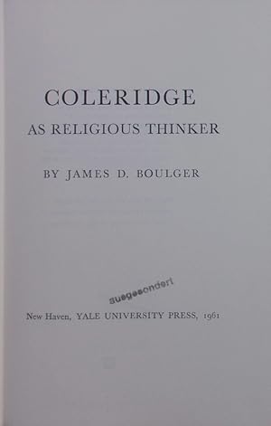 Bild des Verkufers fr Coleridge as religious thinker. zum Verkauf von Antiquariat Bookfarm