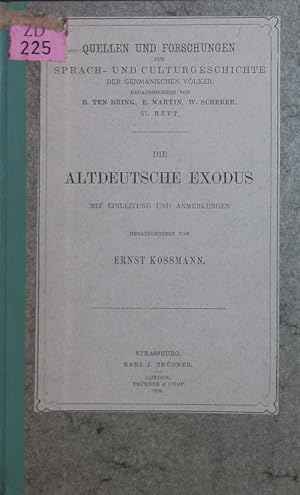 Seller image for Die altdeutsche Exodus. for sale by Antiquariat Bookfarm