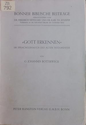 Bild des Verkufers fr Gott erkennen im Sprachgebrauch des Alten Testamentes. zum Verkauf von Antiquariat Bookfarm