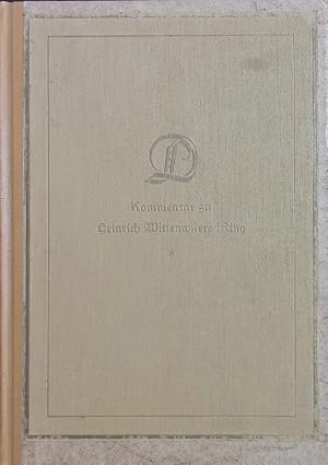 Immagine del venditore per Kommentar zu Heinrich Wittenwilers Ring. venduto da Antiquariat Bookfarm