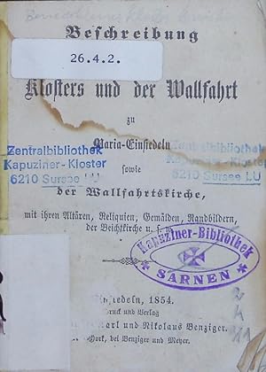Bild des Verkufers fr Beschreibung des Klosters und der Wallfahrt zu Maria-Einsiedeln. zum Verkauf von Antiquariat Bookfarm