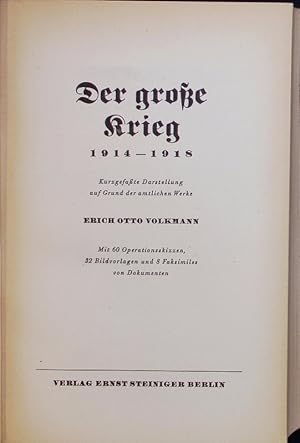 Image du vendeur pour Der groe Krieg. mis en vente par Antiquariat Bookfarm