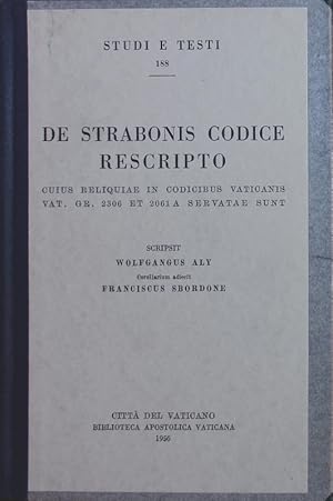 Image du vendeur pour De Strabonis codice rescripto, cuius reliquiae in codicibus Vaticanis Vat. GR. 2306 et 2061 A servatae sunt. mis en vente par Antiquariat Bookfarm