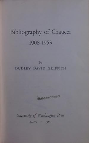 Seller image for Bibliography of Chaucer. 1908 - 1953. for sale by Antiquariat Bookfarm