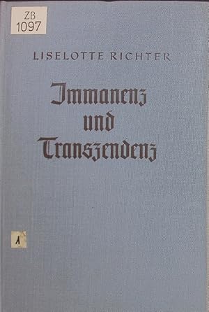 Bild des Verkufers fr Immanenz und Transzendenz im nachreformatorischen Gottesbild. zum Verkauf von Antiquariat Bookfarm