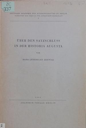 Bild des Verkufers fr ber den Satzschlu in der Historia Augusta. zum Verkauf von Antiquariat Bookfarm