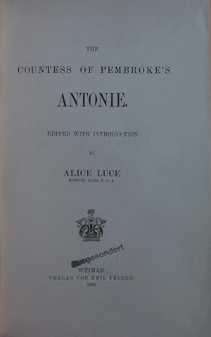 Seller image for The Countess of Pembroke's Antonie. for sale by Antiquariat Bookfarm