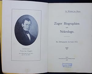 Bild des Verkufers fr Zuger Biographien und Nekrologe. zum Verkauf von Antiquariat Bookfarm