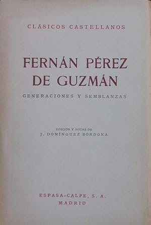 Imagen del vendedor de Generaciones y semblanzas. a la venta por Antiquariat Bookfarm