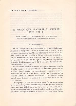 Seller image for EL RIESGO QUE SE CORRE AL CRUZAR UNA CALLE (AUTOMOVILISMO) (EXTRAIDO ORIGINAL, ESTUDIO COMPLETO TEXTO INTEGRO) for sale by Libreria 7 Soles