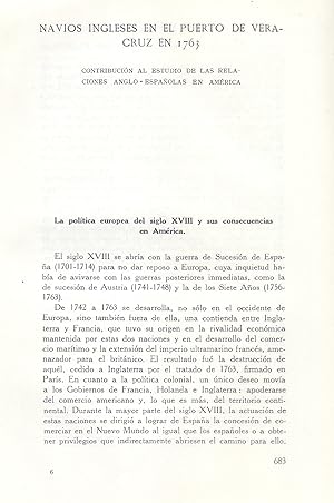 Seller image for NAVIOS INGLESES EN EL PUERTO DE VERACRUZ (MEXICO) EN 1763 (EXTRAIDO ORIGINAL DEL AO 1943, ESTUDIO COMPLETO TEXTO INTEGRO) for sale by Libreria 7 Soles