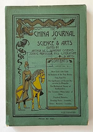 Seller image for The China Journal of Science and Arts. Six issues, Volume 2, Issue 1 (January 1924) to Volume 2, Issue 6 (November 1924) for sale by Picture This (ABA, ILAB, IVPDA)