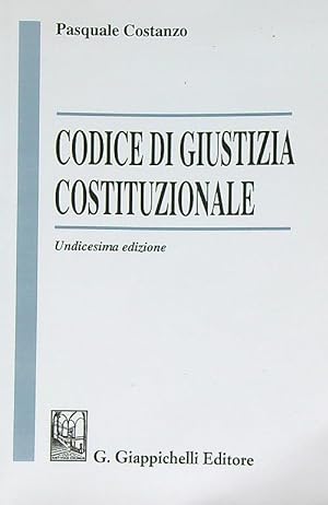 Bild des Verkufers fr Codice di giustizia costituzionale zum Verkauf von Librodifaccia