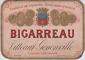 "BIGARREAU / VITTEAUT-GENONVILLE Chalon" Etiquette-chromo originale (entre 1890 et 1900)