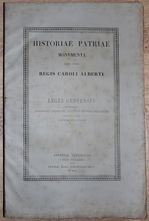 Historiae patriae monumenta edita iussu regis Caroli Alberti. Volume XVIII. Leges genuenses. Inch...
