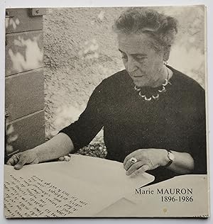 Marie MAURON 1896-1986 - plaquette d'hommages - anniversaire - 1986