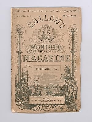 Seller image for Ballou's Monthly Magazine, February 1867, Containing Articles on Esquimaux Culture (Eskimo, Innuit), Batavia Java, Australia, Milan Cathedral, Various Stories & Poems OP for sale by Brothertown Books