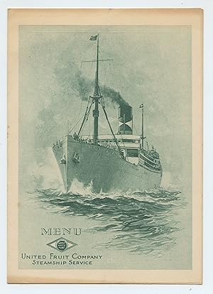 Menu, United Fruit Company Steamship Service