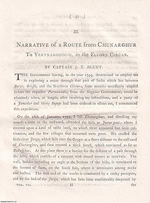 Imagen del vendedor de Narrative of a Route from Chunarghur to Yertnagoodum, in the Ellore Circar. An original article extracted from Asiatick Researches; or Transactions of the Society Instituted in Bengal, 1803. [Afterwards known as The Asiatic Society of Bengal]. a la venta por Cosmo Books