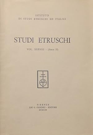 Bild des Verkufers fr Studi etruschi. Vol.XXXVIII (Serie II). Dall'indice:Parte I-Storia-Archeologia-Religione:Mansuelli,G.A.- La necropoli orvietana di Crocifisso del Tufo:Un documento di urbanistica etrusca; Shoe Meritt-Architectural Moundings from Murlo; .Parte II_lingua-Epigrafia:Grandolini,S. -Sule varianti grafiche del Liber etrusco di Zagabria; De Simone,C.- I morfemi etruschi -ce (-ke) e -xe; . Parte III-Naturalistica: Follo,L.-Contributi alla conoscenza della tecnologia dei bronzi antichi; . Parte IV-Notiziario.Carta archeologica d'Italia al 100.000 (A.Talocchini); . zum Verkauf von FIRENZELIBRI SRL