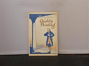 James Paton Limited, Printers, Paisley - Advertisement sheet for quality printing