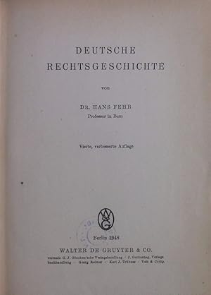 Bild des Verkufers fr Deutsche Rechtsgeschichte. zum Verkauf von Antiquariat Bookfarm