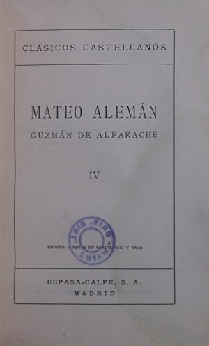 Bild des Verkufers fr Guzmn de Alfarache 4. zum Verkauf von Antiquariat Bookfarm