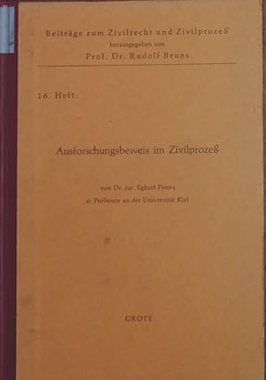 Seller image for Ausforschungsbeweis im Zivilproze. for sale by Antiquariat Bookfarm