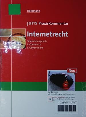 Immagine del venditore per Juris-PraxisKommentar Internetrecht. Telemediengesetz, E-Commerce, E-Government. venduto da Antiquariat Bookfarm